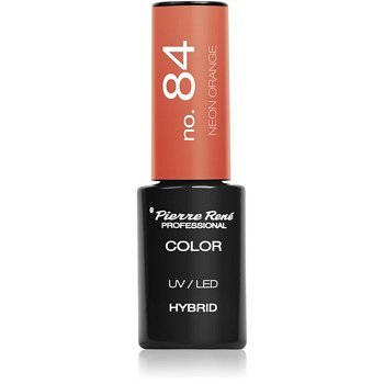 Pierre René Nails Hybrid gelový lak na nehty s použitím UV/LED lampy odstín No. 84 Neon Orange 6 ml