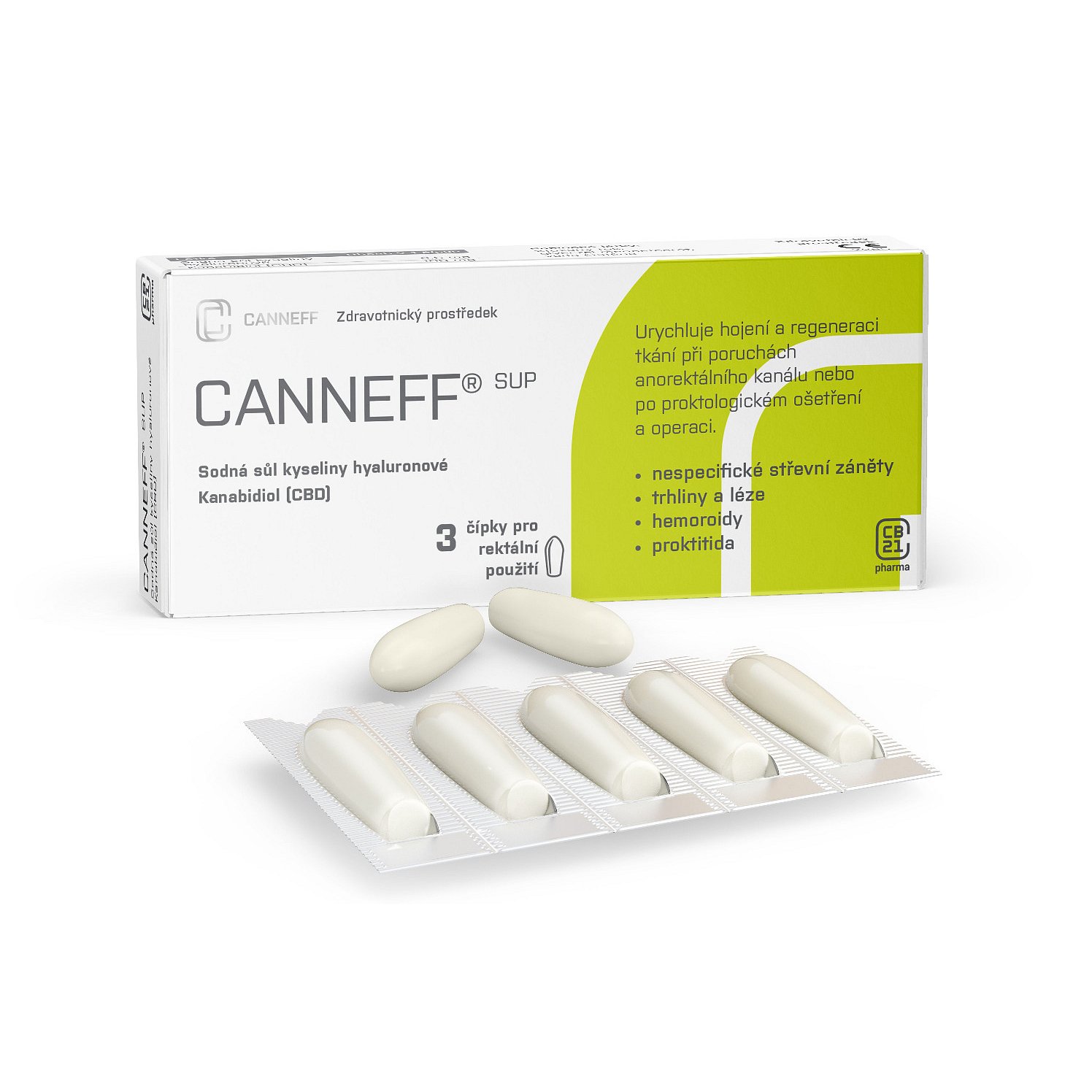 CANNEFF SUP rektální čípky 3 ks