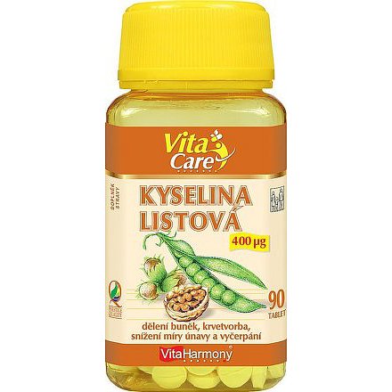 VitaHarmony Kyselina listová tablety 90 x 400 mcg