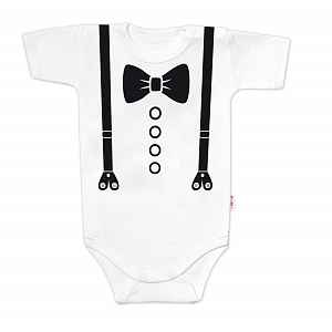 Baby Nellys Body krátký rukáv, Elegán - bílé