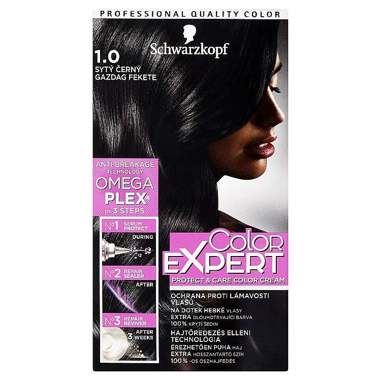 Schwarzkopf Color Expert barva na vlasy 1.0 Sytý černý, 50 ml