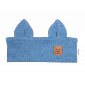 Baby Nellys Čelenka Cat s oušky pro děti Hand Made - jeans, 1-3 roky