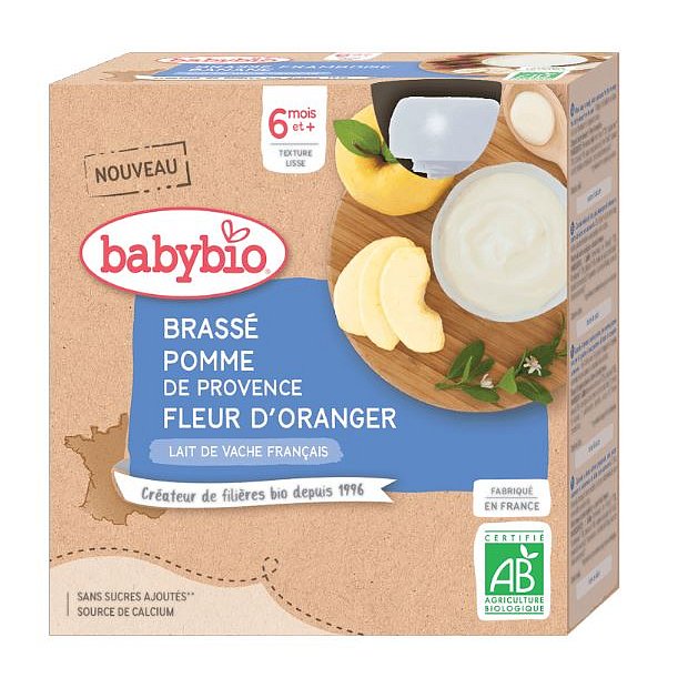 Babybio Brassé jablko pomerančový květ 4x85g