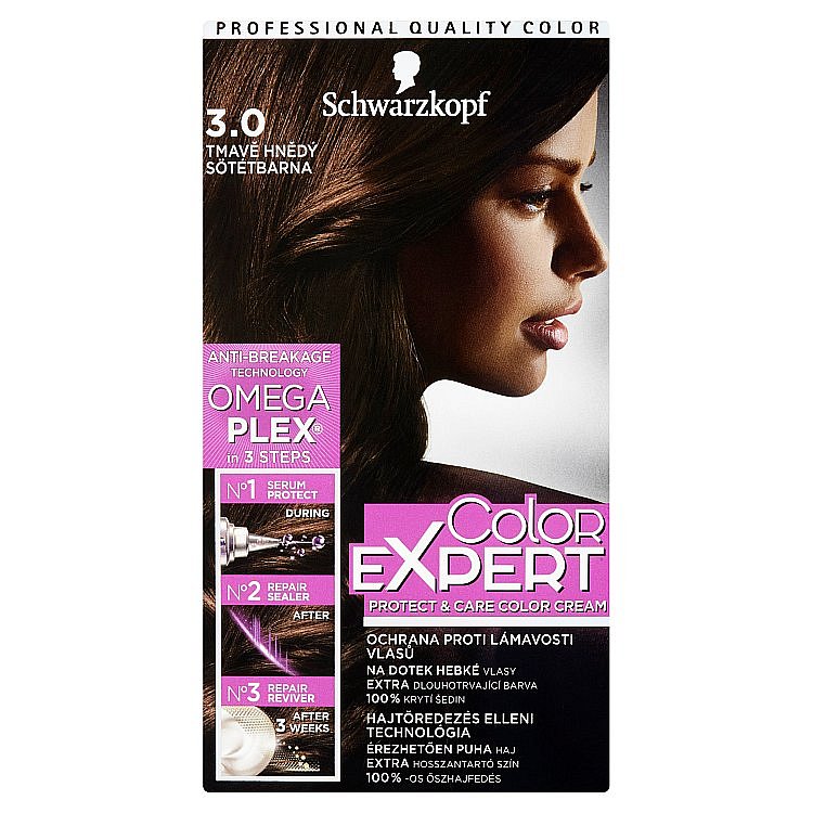 Schwarzkopf Color Expert barva na vlasy 3.0 Tmavě hnědý, 50 ml