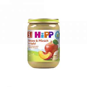 Hipp BIO Jablka s banány a broskvemi 190 g