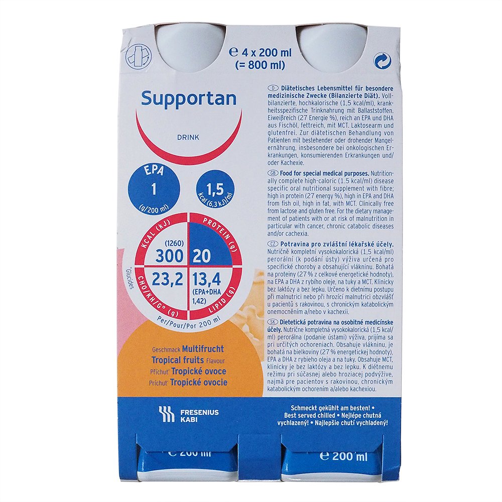 SUPPORTAN DRINK TROPICKÉ OVOCE 4X200ML Roztok