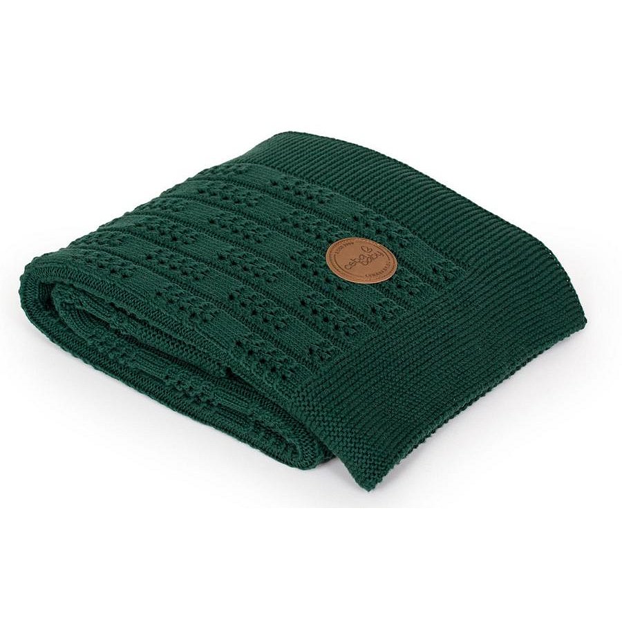 CEBA Deka pletená v dárkovém balení 90 x 90 Rybí kost Emerald