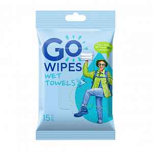 GoWipes Osvěžující vlhčené ručníky pro aktivní životní styl Kempování 15 ks