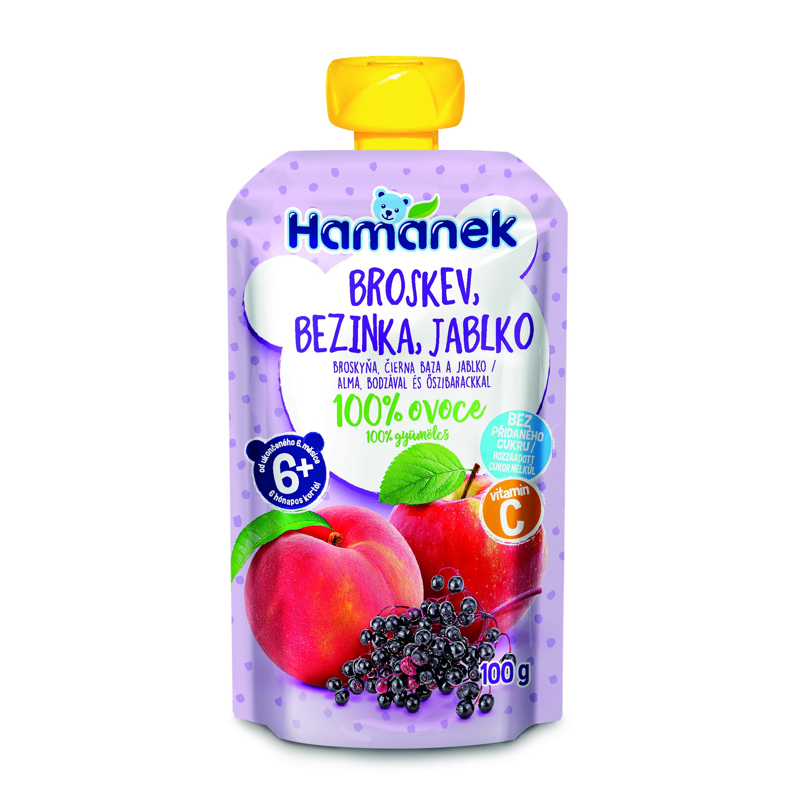 HAMÁNEK Broskev, bezinka, jablko 100 g
