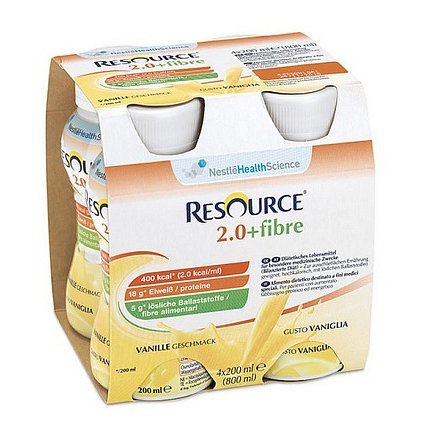 Resource 2.0 kcal Fibre Vanilkový perorální roztok 4 x 200 ml