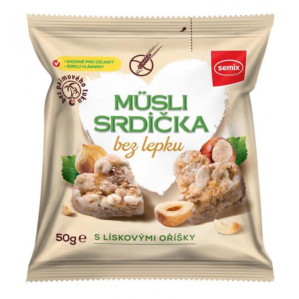 SEMIX Müsli srdíčka bez lepku oříšková 50 g