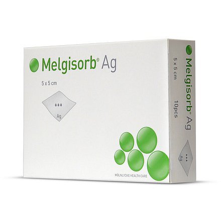 Melgisorb Ag 10x10cm alginátové krytí se stříbrem 10ks