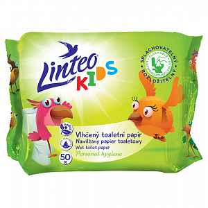 Toaletní papír LINTEO Kids vlhčený 60ks náplň - poslední kus skladem