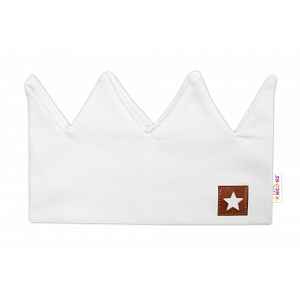 Baby Nellys Dvouvrstvá čelenka, Hand Made, bavlna, Korunka STAR - bílá, 104/116