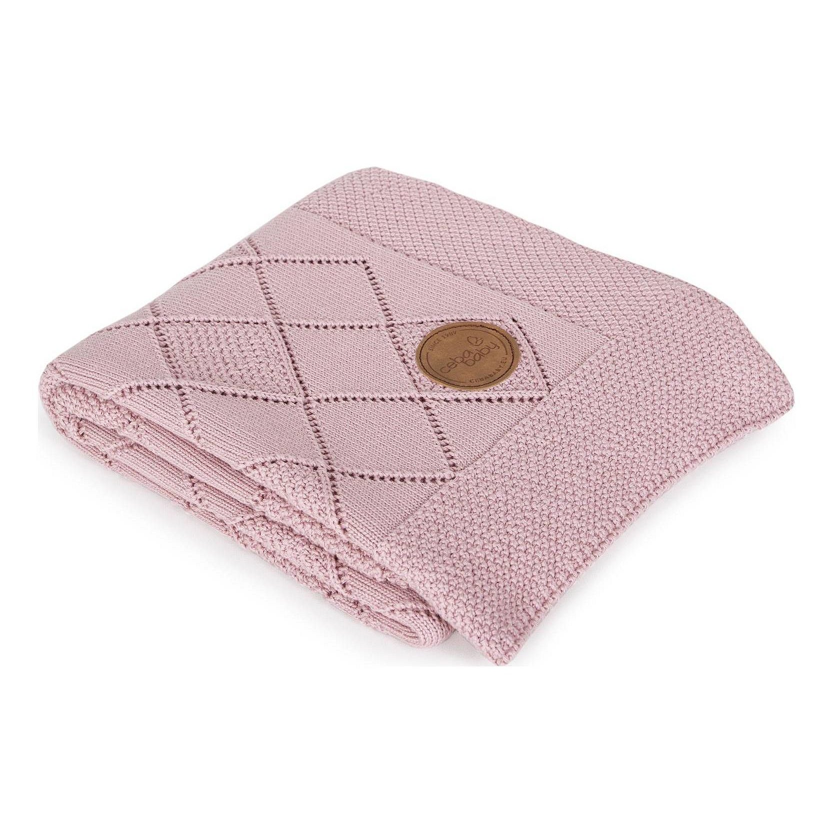 CEBA Deka pletená v dárkovém balení 90 x 90 rýžový vzor růžová