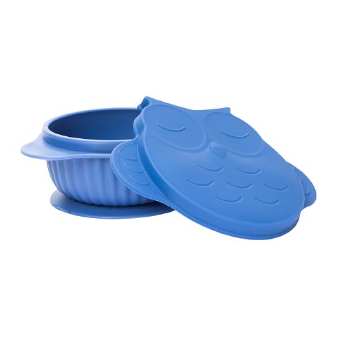 InnoGIO Silikonová miska s víčkem GIOfresh Owl Blue 1ks