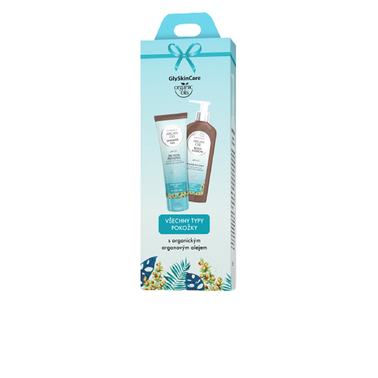 Biotter GSC organics oils argan sprchový gel a tělové mléko Dárkové vánoční balení 2x250ml