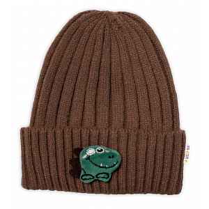 Baby Nellys Dětská zimní čepice Dino, hnědá vel.  48-54 cm