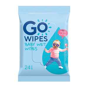 GoWipes Dětské vlhčené ubrousky pro novorozence Plastic Free 24 ks