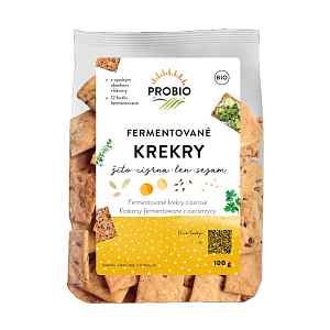 PROBIO Krekry fermentované žito, cizrna, len, sezam BIO 100 g