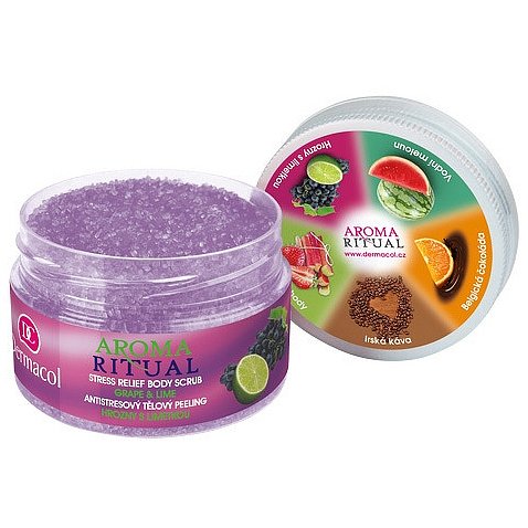 DERMACOL Aroma Ritual - Antistresový tělový peeling hrozny s limetkou, 200 g