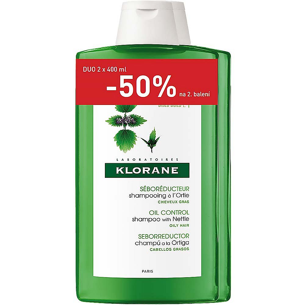 KLORANE Šampon s výtažkem z kopřivy 2x400 ml DUO 800 ml