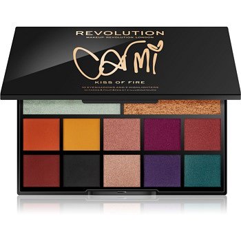 Makeup Revolution Carmi paleta očních stínů a rozjasňovačů odstín Kiss Of Fire 27 g