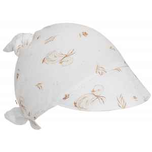 Baby Nellys Mušelínový šátek s kšiltem, Goose - bílý, Husičky