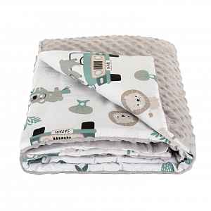 Bomimi Deka minky 100 x 75 cm pojízdná zoo, šedá xy