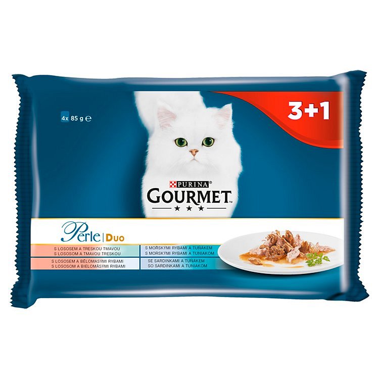 Kap.Gourmet Perle Duo Multipack Rybi Duo 3+1 zdarma