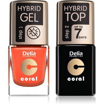 Delia Cosmetics Coral Nail Enamel Hybrid Gel kosmetická sada pro ženy