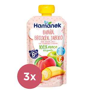 3x HAMÁNEK Banán, broskev, jablko 100 g