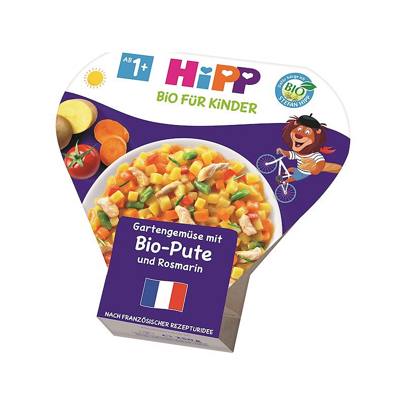 HIPP BIO Zelenina ze zahrádky s BIO krůtím masem a rozmarýnem od uk. 1. roku, 250 g