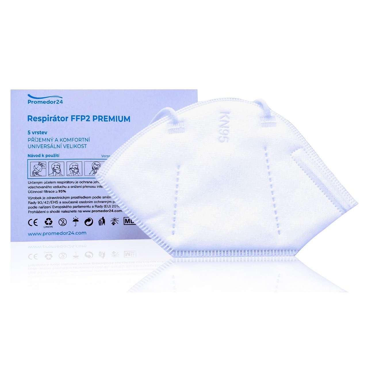 1x Respirátor FFP2 PREMIUM (roušky, respirátory) 