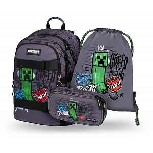 Baagl SET 3 Skate Minecraft TNT: Batoh, Etue, Sáček