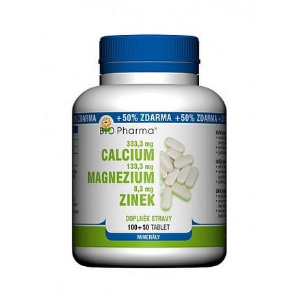 Calcium+Magnesium+Zinek tbl.100+50 Bio-Pharma