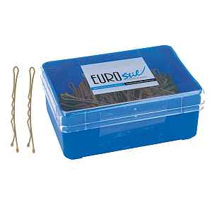 Vlnitá sponka Eurostil Professional - 6,5 cm, matná zlatá - 200 ks (07134)