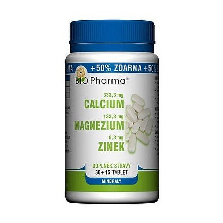 Calcium+Magnesium+Zinek tbl.30+15 Bio-Pharma