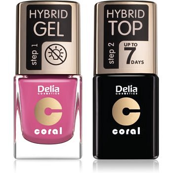 Delia Cosmetics Coral Nail Enamel Hybrid Gel kosmetická sada pro ženy odstín 05