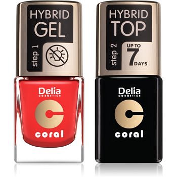 Delia Cosmetics Coral Nail Enamel Hybrid Gel kosmetická sada pro ženy odstín 14