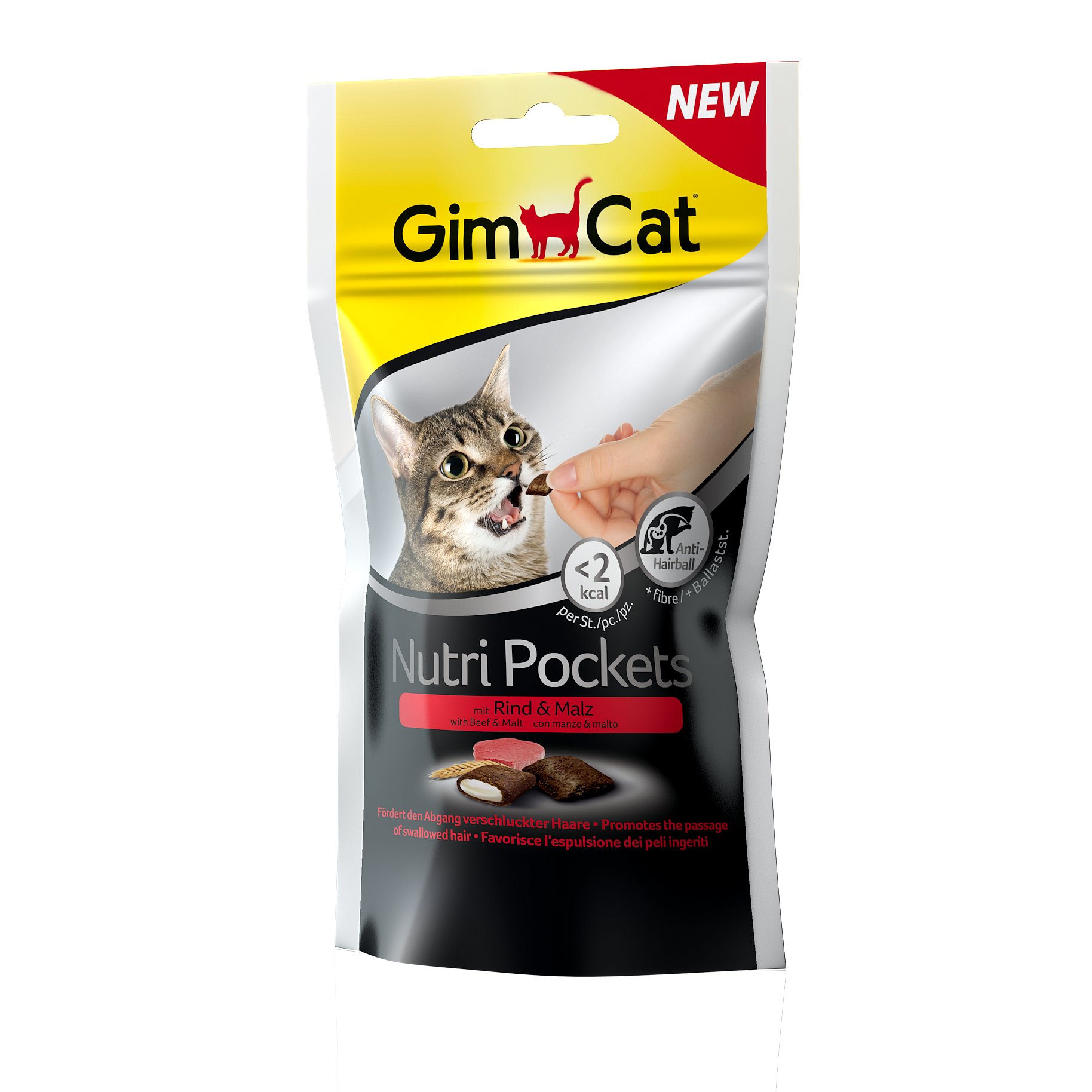 GimCat Nutri Pockets hovězí a malt-soft pasta 60g