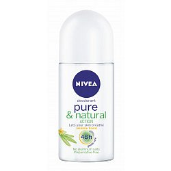 Nivea Kuličkový Deo Pure&Natural Jasmín deodorant 50 ml