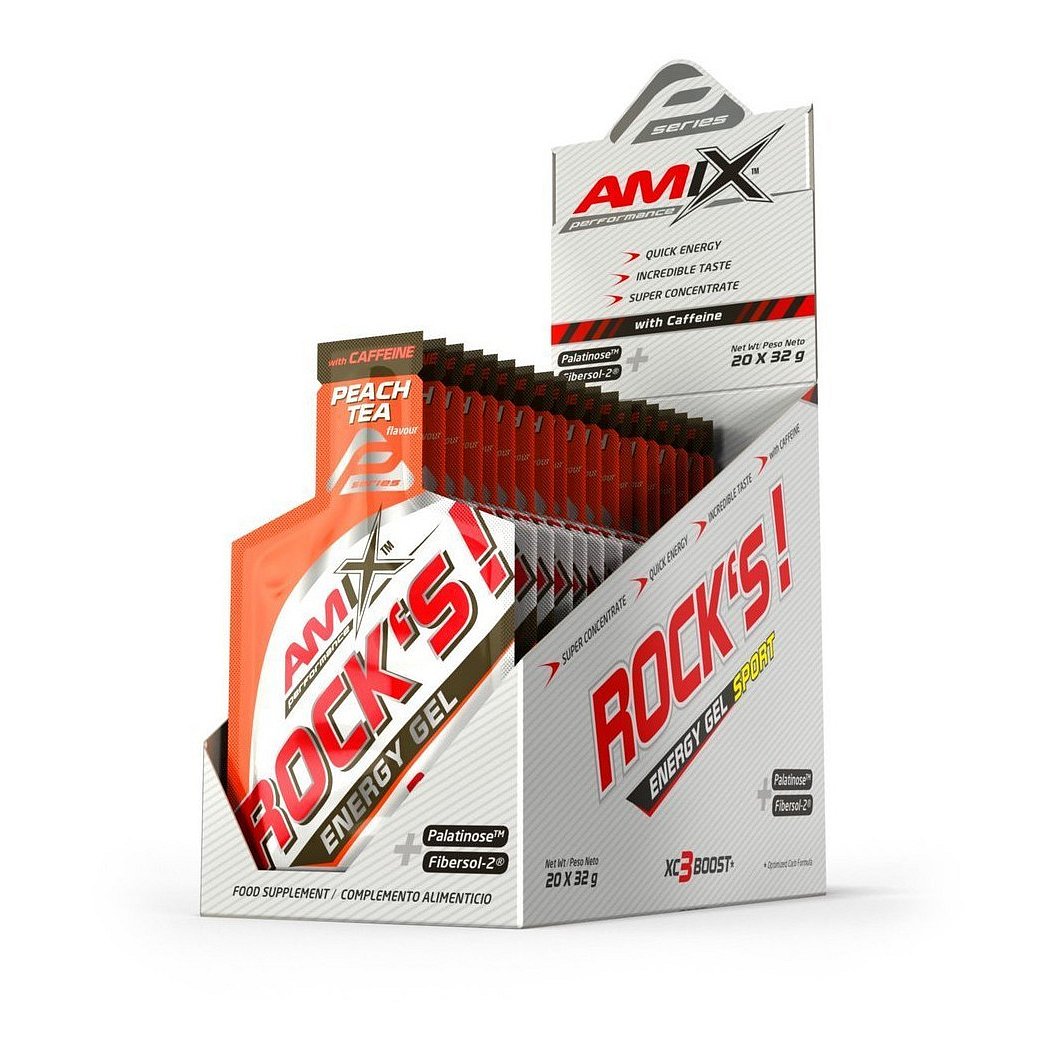 Rock's Energy Gel s kofeinem Peach Tea 20x32g
