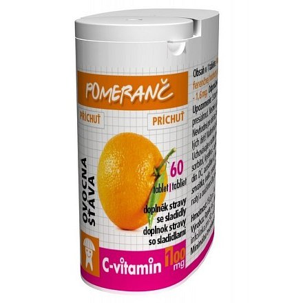 C-Vitamin 100 mg - Pomeranč se sukralózou tablety 60