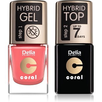 Delia Cosmetics Coral Nail Enamel Hybrid Gel kosmetická sada pro ženy odstín 16