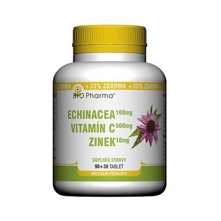 Echinacea 100mg+VitamínC 500mg+Zinek10mg tbl.90+30