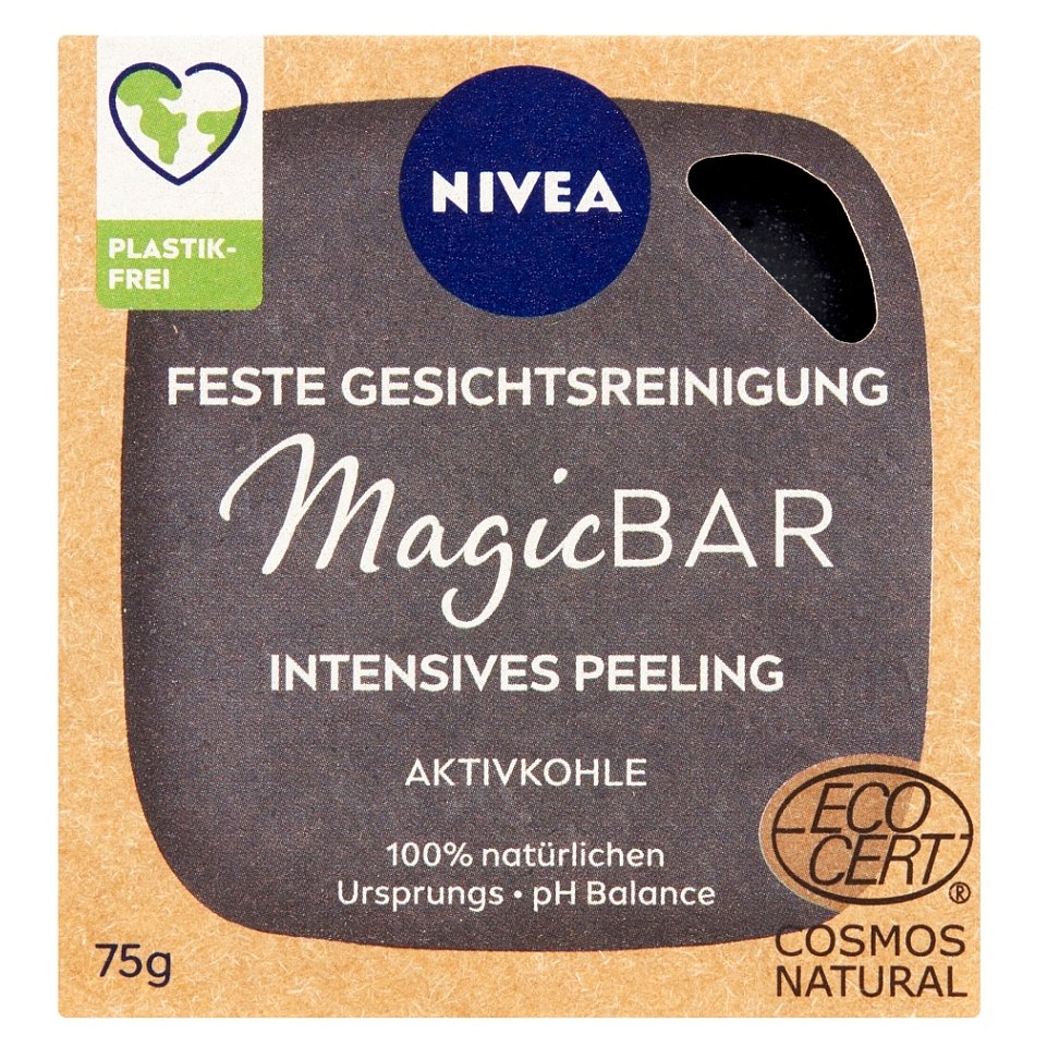 NIVEA MagicBAR Peelingové pleťové mýdlo s uhlím 75 g
