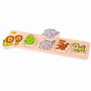 Bigjigs Toys Dřevěné vkládací puzzle safari