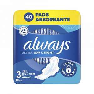 Always Ultra Den a noc hygienické vložky 40 ks