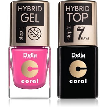 Delia Cosmetics Coral Nail Enamel Hybrid Gel kosmetická sada pro ženy odstín 22